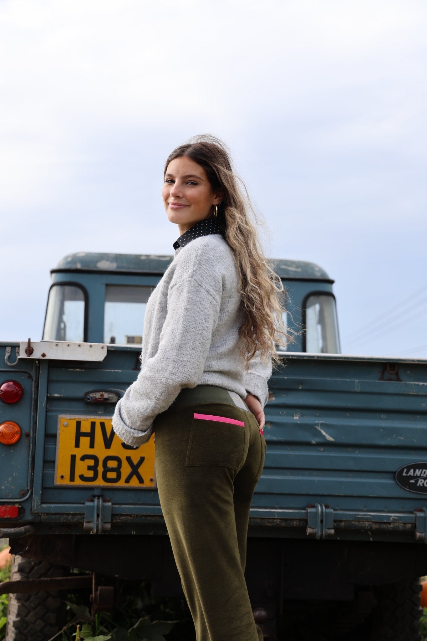 Allegra Jogger Olive / Raspberry - Babble & Goose