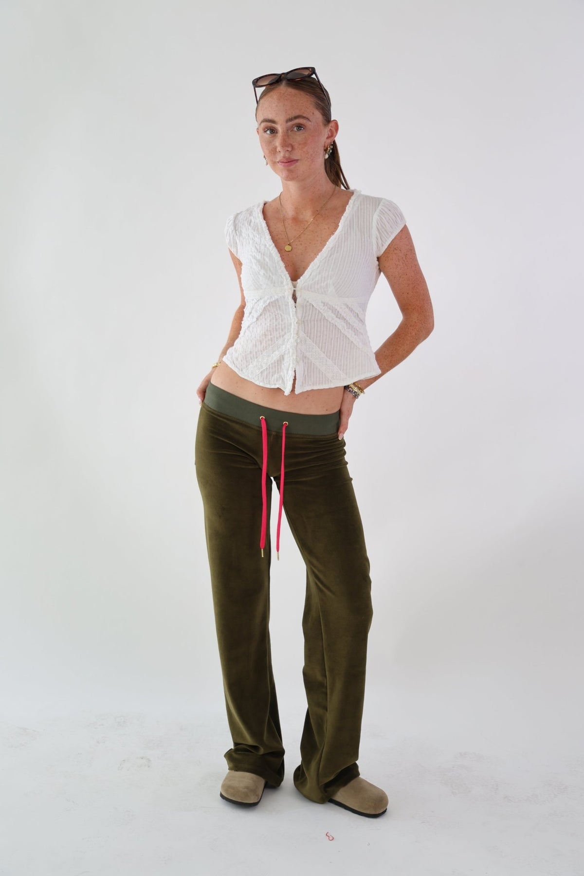 Allegra Jogger Olive / Raspberry - Babble & Goose