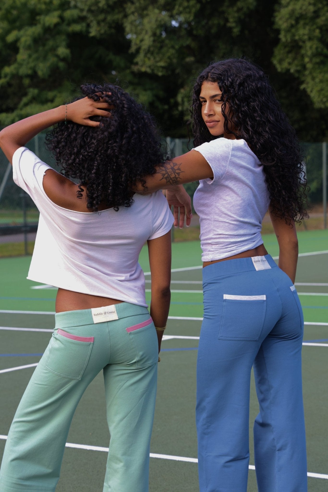 Dora Joggers, Indigo/Light Grey - Babble & Goose