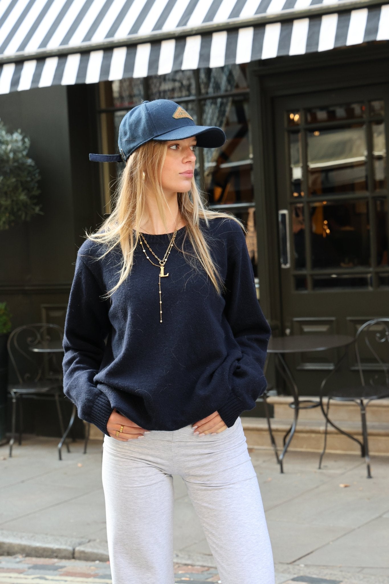 Dora Joggers - Light Grey / Navy - Babble & Goose