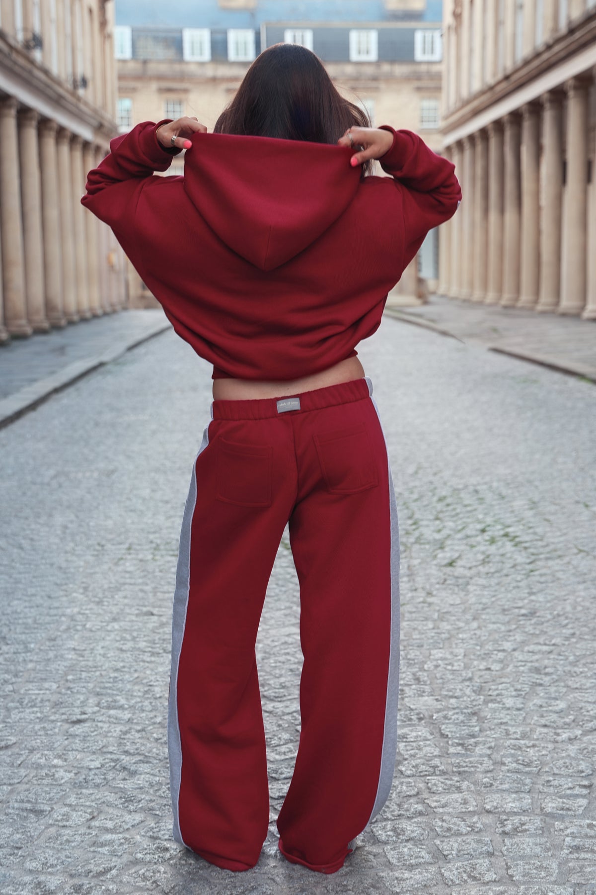 Daisy Jackson Bordeaux & Grey Jersey Joggers