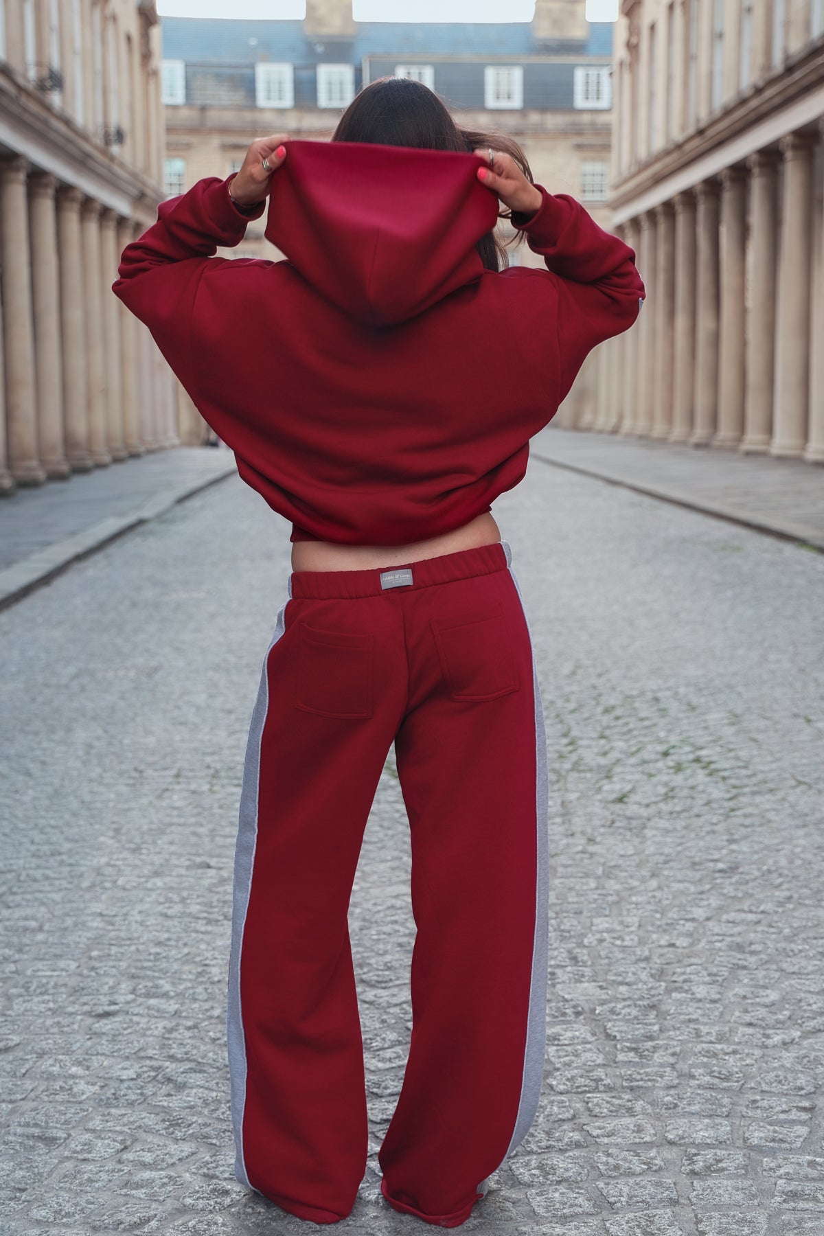 Daisy Jackson Bordeaux & Grey Jersey Joggers