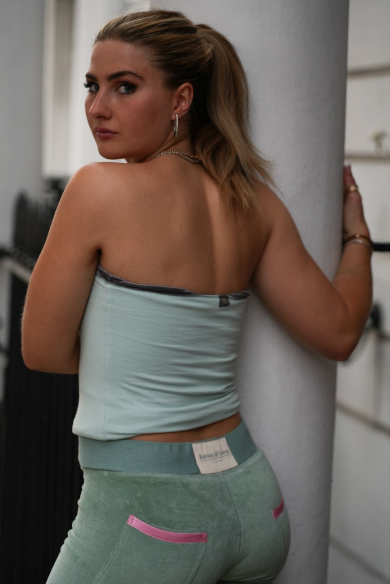 India Bandeau Top Silver / Sage - Babble & Goose