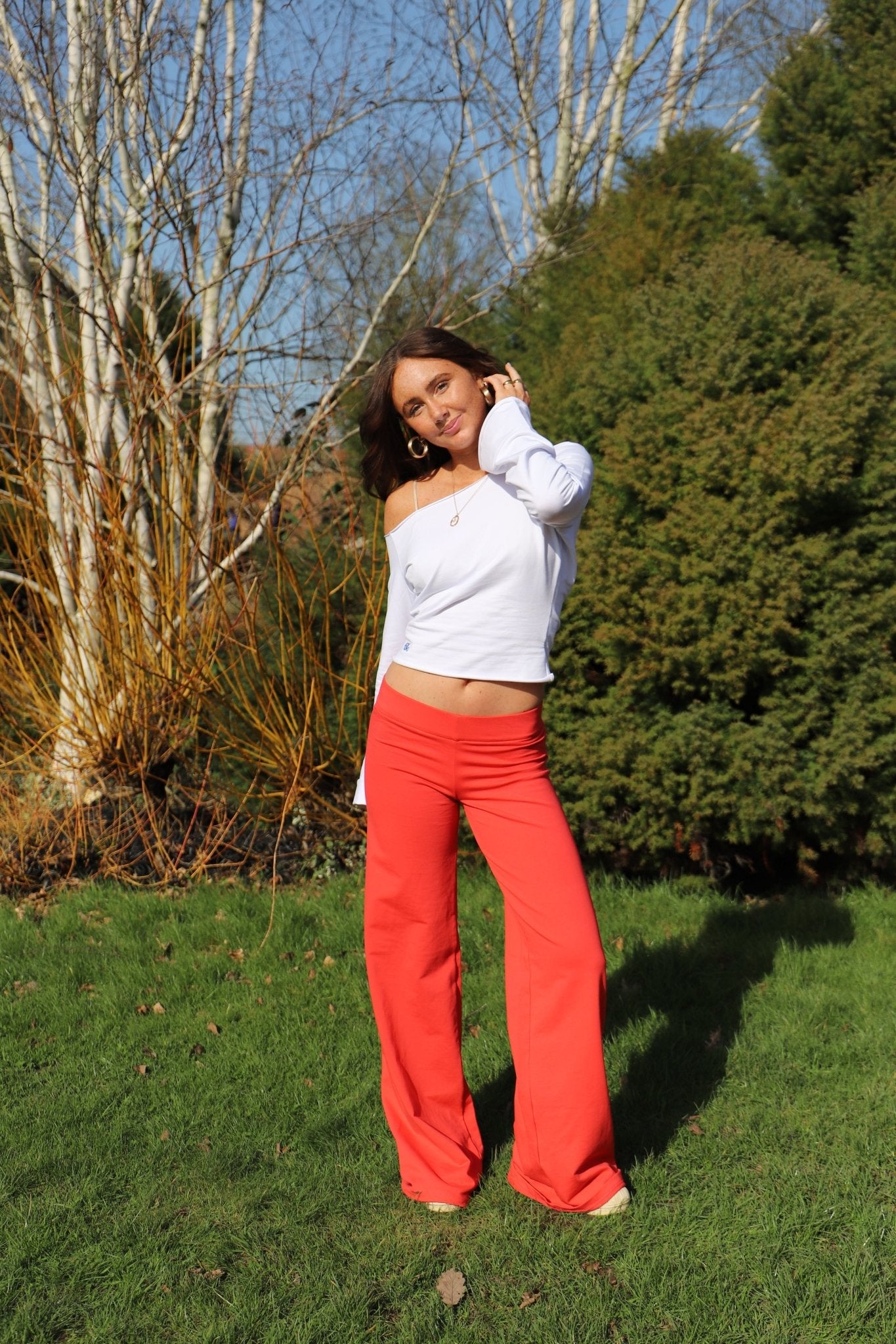 Jersey Star Jogger Dark Coral Stripe - Babble & Goose