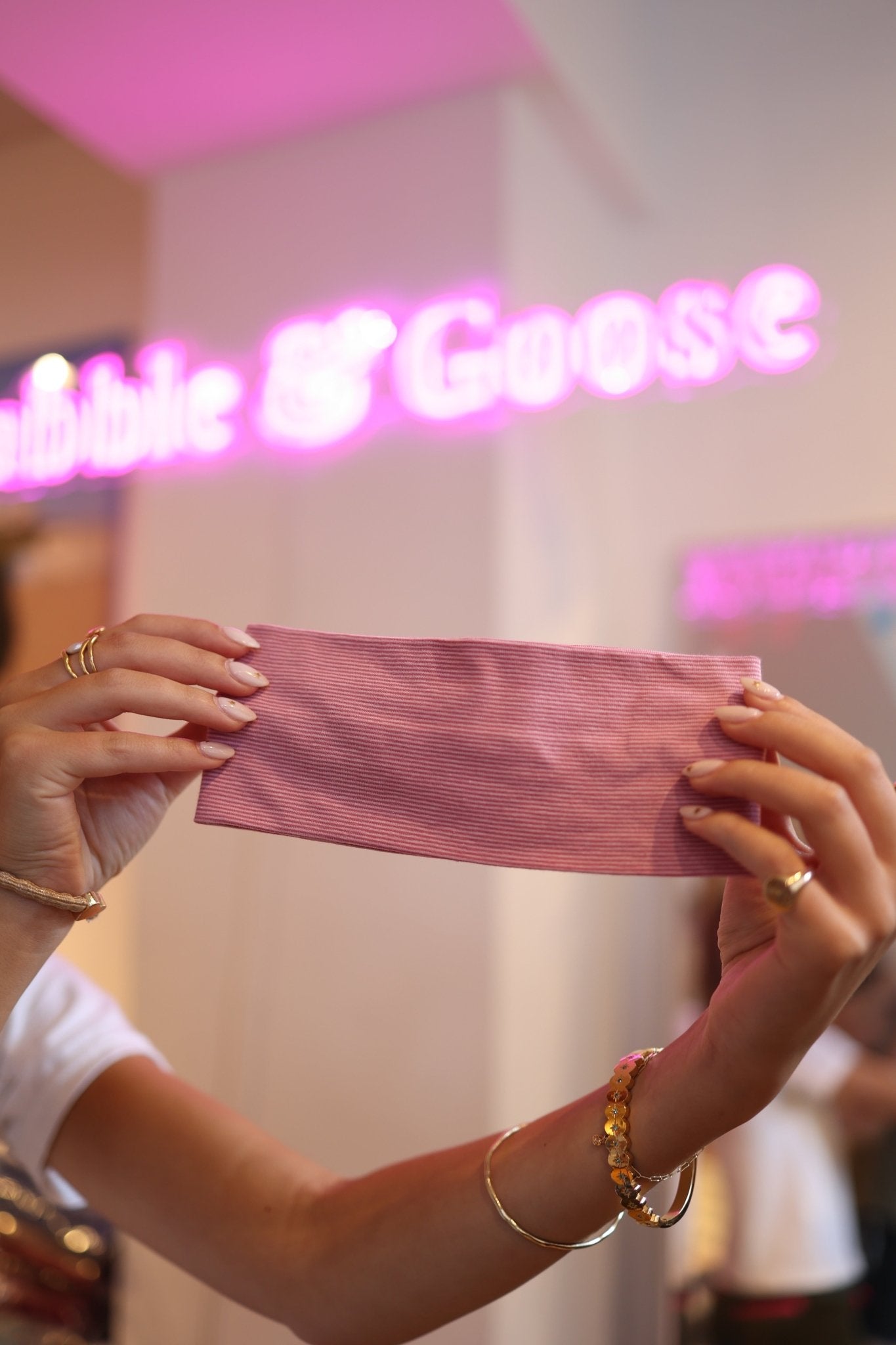 Pink Stripe Headband - Babble & Goose
