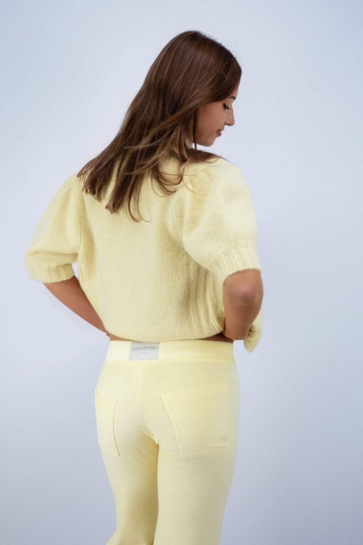 Rosa Butter Yellow Velour Joggers - Babble & Goose