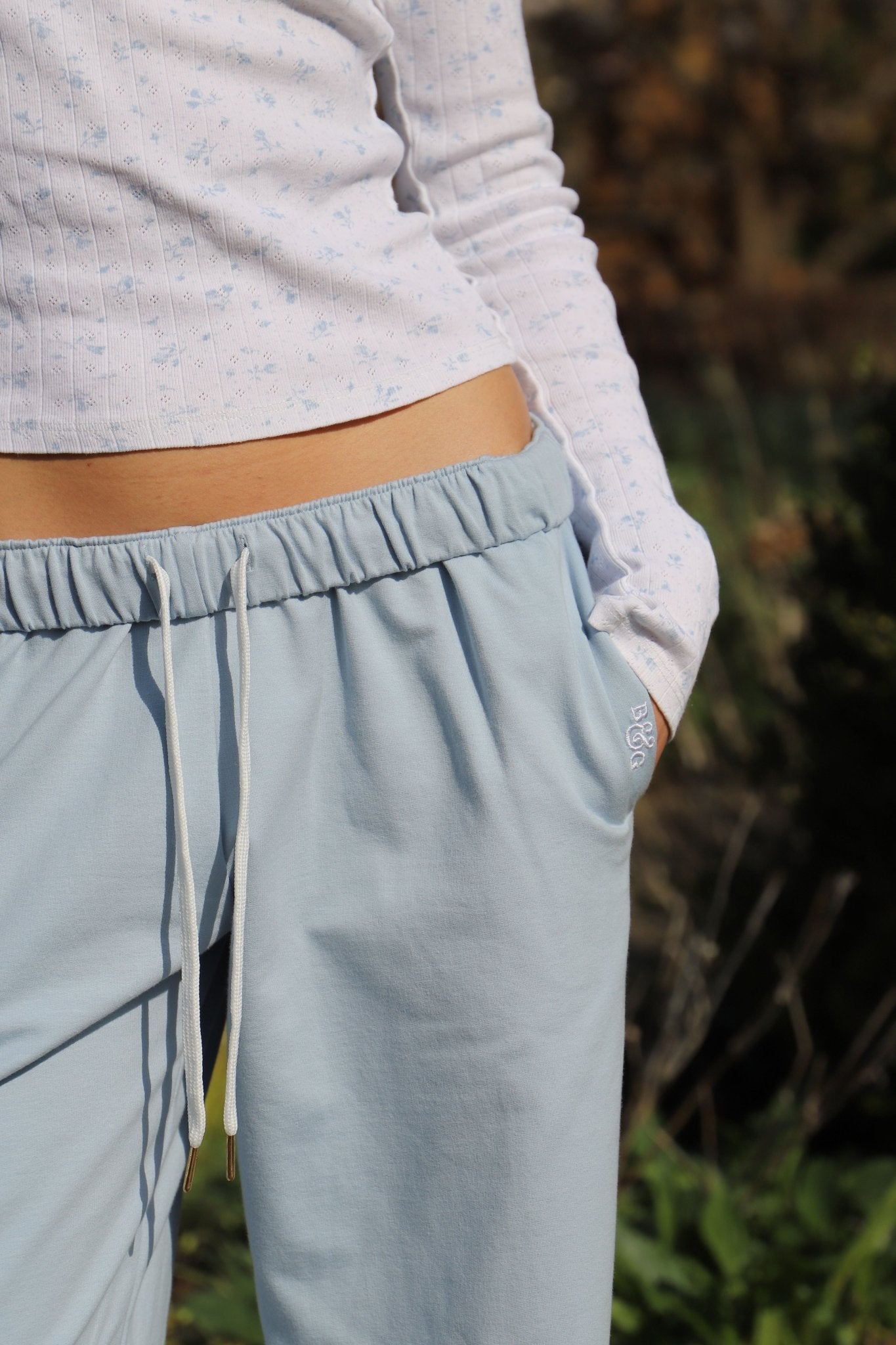 Tilly Wide Leg Joggers Dusky Blue - Babble & Goose