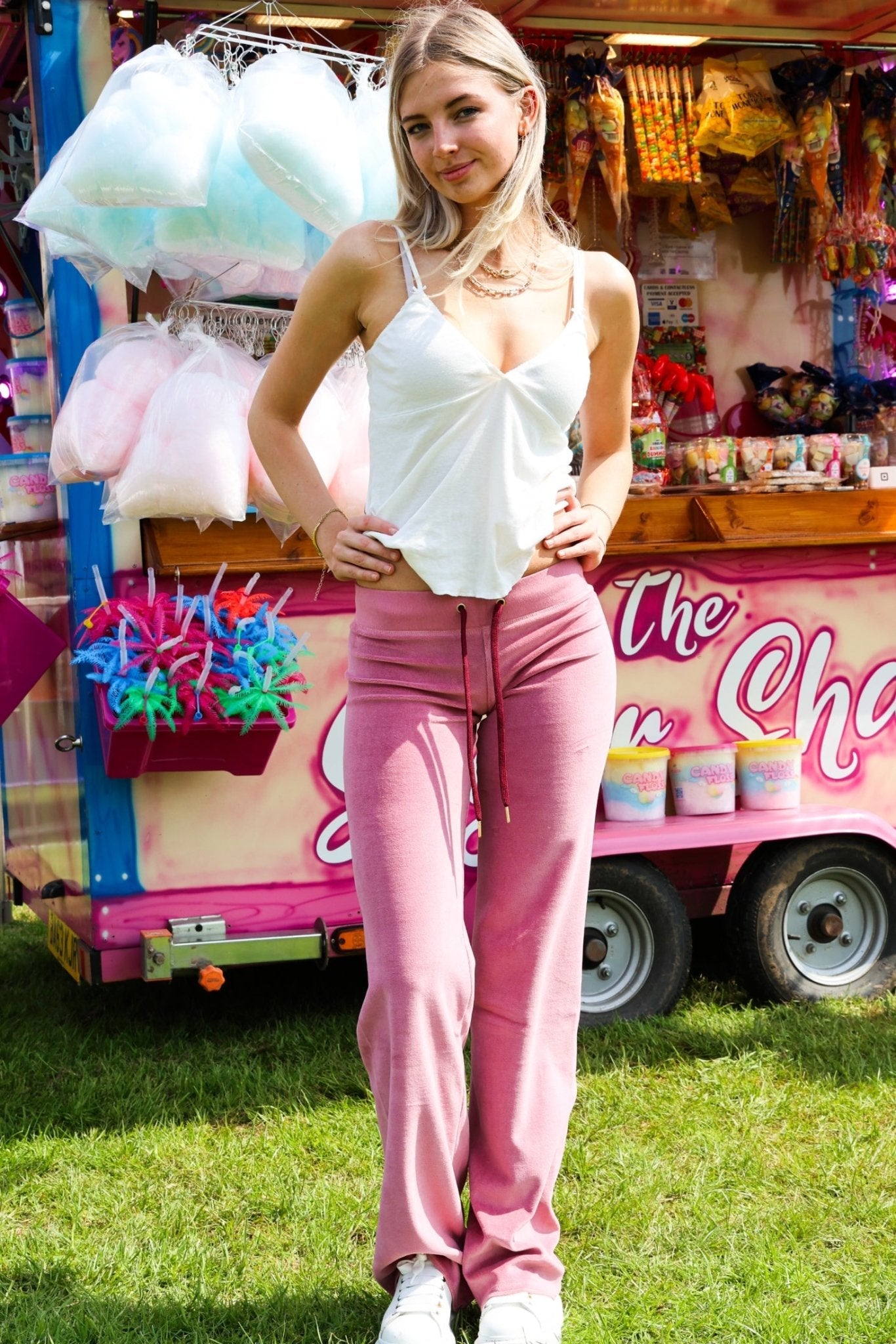 Velour Star Jogger Old Pink / Bordeaux - Babble & Goose